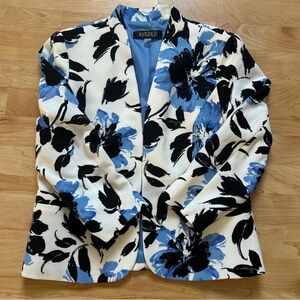 Kasper Women's Floral Blazer - Black, Blue, Cream